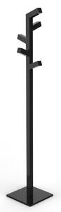 Appendiabiti da terra a stelo in acciaio inossidabile ORGANICA 1 Dimensioni 28,5x28,5x h 165 Cm - 15 kg con 4 posti a forma di albero colore nero