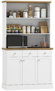 Mobile Cucina Multiuso Dispensa 101x39x180,5 cm in MDF Bianco e Legno
