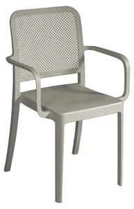 Sedia Impilabile da Giardino 56x52x86 cm in Polipropilene Tortora