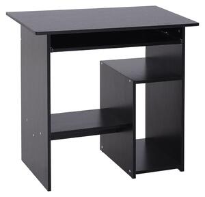 Scrivania Moderna Porta PC e Ripiano Tastiera Estraibile 80x45x75 cm Nero