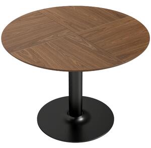 HOMCOM Tavolo da pranzo rotondo per 6 persone, tavolo da cucina con ampio piano e base in acciaio, Ø 110 x 78 cm, marrone | Aosom Italy
