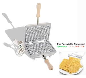 Biscottiera elettrica Rettangolare per produrre la classica ferratella abruzzese a grata Dimensioni 14x17,5x h 11 cm 600 Watt 3,0 kg Spessore cialda mm 2,5