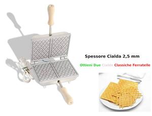 Biscottiera elettrica Rettangolare per Classiche Ferratella Abruzzesi Sottile Dimensioni 14x17,5x h 11 cm 600 Watt 3,0 kg Spessore cialda mm 2,5