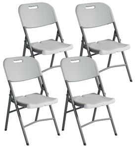 Set 4 Sedie Catering Pieghevoli da Giardino 47x61x87 cm in Polietilene Bianche