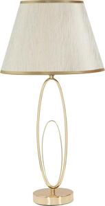 Lampada da Tavolo Glam Flush Ø30x58 cm in Ferro e Poliestere Oro e Crema