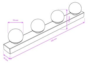 Brilagi - Illuminazione LED per specchio da bagno HOLLYWOOD 4xLED/3W/230V IP44 oro