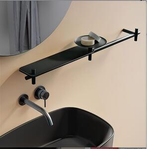 Porta salviette Mensola Porta Asciugamani Lunghezza 73,4 cm Linea BUCK Nero opaco RAL 9016