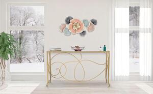 Console Rettangolare in metallo dorato con piano in vetro CONSOLLE Dimensioni 140x40x h 80 cm - Peso 13,4 kg Vetro temperato a specchio telaio oro