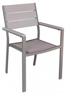 Poltrona Cervia Impilabile 58x58x89 h cm in Alluminio Taupe