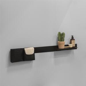 Composizione Mensola Doppia, Basket Doppio, fascia di fissaggio 900 mm biadesiva CLICK dimensioni 900x150x h 106,5 mm Configurazione provvista di sistema adesivo per superfici piane e lisce nero