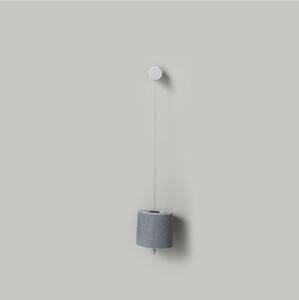 Porta rotolo in MDF Verniciato con filo in acciaio inox intrecciato, lunghezza massima 600 mm colore cilindro Bianco