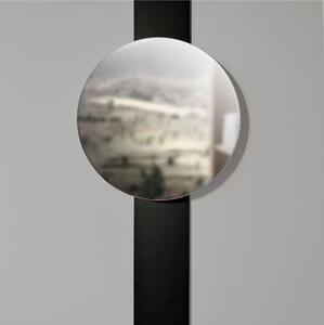 Specchio Ingranditore da bagno 20 cm, con fascia di fissaggio 40 mm biadesiva LINEA CLICK diametro di 20 cm Configurazione provvista di sistema adesivo per superfici piane e lisce nero