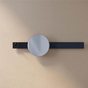 Specchio Ingranditore da bagno 30 cm, con fascia di fissaggio 90 mm biadesiva LINEA CLICK diametro di 30 cm Configurazione provvista di sistema adesivo per superfici piane e lisce nero