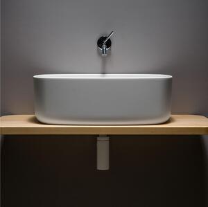 Lavabo in poliuretano morbido Rettangolare BOUNCE Sospeso o da Appoggio Dimensioni 56x34 x h18- Stile Industriale colore Bianco