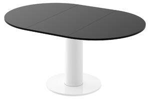 Tavolo da pranzo design, modello HES-111, forma rotonda o ovale, superficie lucida, allungabile da 100 a 148 cm