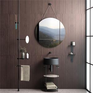 Asta da bagno con Portacandele doppio. diffusore, Vassoio con supporti YOU dimensioni Altezza Asta h 2500 mm Nero opaco