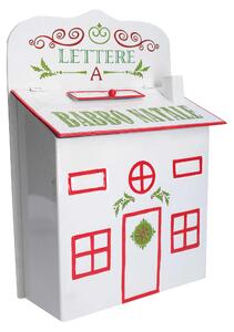 Cassetta posta di Babbo Natale Natalizia 25,5x12xh36 cm in Metallo bianco