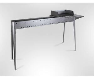 Barbecue a Carbone Carbonella in Ferro MIAMI GRILL 800-400 Dimensione 120x30xh 83 cm In ferro alluminato 430 Peso13 kg inox lucido