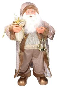 Babbo natale in tessuto con lanterna oro cm xh80