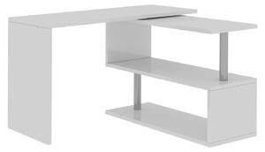 Scrivania con Gamba ad S Girevole 120/65x50x75 cm Volta Bianco Lucido