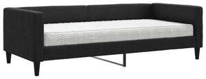 VidaXL Divano letto con materasso Nero 90x190 cm Tessuto