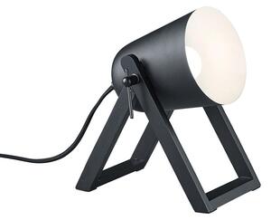 Lampada tavolo da Interno E27 in Legno naturale Nero Opaco