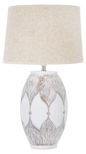 Lampada da Tavolo Ovale Atene 38x67x38 cm in Poliresina Bianco/Marrone