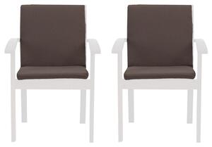 Set 2 Cuscini per Sedia da Giardino 90x45x5 cm in Poliacrilico Allegro Taupe