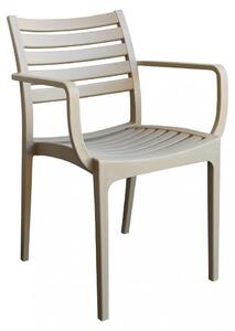 Poltrona Eveline 58,5x55,2x84 cm in Polipropilene Tortora