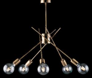 Plafoniera in Ferro Bronzato Spazzolato 5 Luci Polish �56xH53 cm, Bronzato, 5xE27 - 55 Watt Max