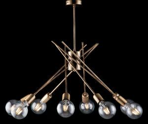 Plafoniera Polish �64xH62 cm, 8 Luci E27 55W Max, Bronzato, in Ferro Bronzato Spazzolato