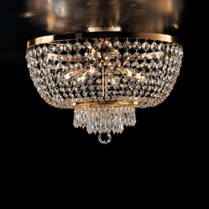 Plafoniera Mozart �50xH37 cm, Oro Lucido, Ferro e Ottone Dorato con Strass, 6xE14 - 42 Watt Max