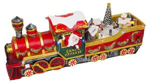 Treno di Babbo Natale 16x11x37 cm in Resina con Musica e Luci