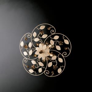 Plafoniera Bella �65xH22 cm, Avorio Oro, Ferro Laccato Decape - 5xE14 42W Max