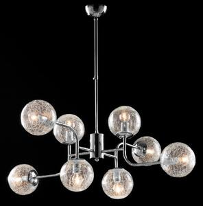 Sospensione Ikarus in Ferro Cromo Lucido, 8 Luci, �93xH65-93 cm, Cromo Lucido, 8xE14 - 42 Watt Max