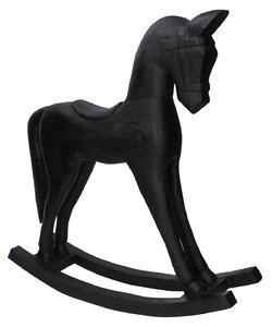 Cavallo a Dondolo Decorativo in Legno nero cm 36x9xh39