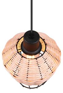 Lampada a Sospensione da Interno Attacco E27 in Tessuto Naturale