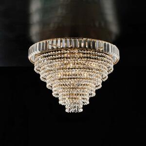 Plafoniera Vladimir in Ferro e Ottone Dorato con Strass, 6 Luci, �51xH40 cm, Oro Lucido, 6xE14 - 42 Watt Max