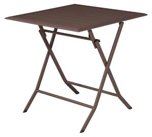 Tavolo Pieghevole da Giardino 60x60x72 cm Lucca in Alluminio Chocolate