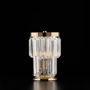 Lumetto in Ferro e Ottone Dorato con Strass, 1 Luce Schubert H24 - �15 cm, Colore Oro Lucido