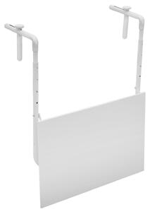 Tavolino Pieghevole da Ringhiera 60x52 cm Ringhiera in Ferro Bianco