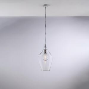 Sospensione Ares in Ferro e Vetro Pyrex Trasparente, �20xH42 - MAX 142 cm, 1xE27 - 55 Watt Max