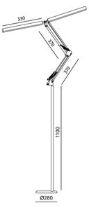 Brilagi - Lampada da terra LED dimmerabile flessibile VARIO 14W/5V 157 cm nera