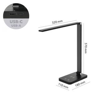 Brilagi - Lampada da tavolo LED dimmerabile a sfioramento con ricarica wireless QI LED/7W/5V 3000/4000/6000K nera