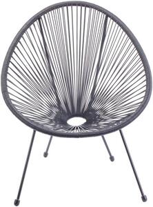 Poltrona da Giardino 72x77,5x85 cm Scooby in Acciaio e PE Grigio