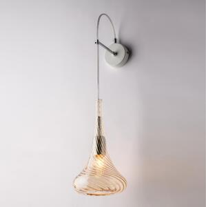 Applique Nemesi in Ferro con Vetro Ambra Pyrex, 60x14x21 cm, 1xE14 - 42 Watt Max, Colore Ambra
