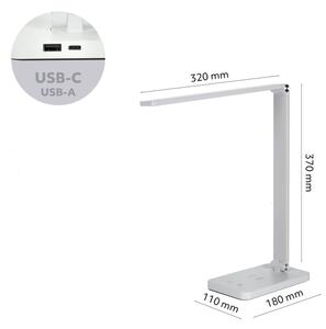 Brilagi - Lampada da tavolo LED dimmerabile a sfioramento con ricarica wireless QI LED/7W/5V 3000/4000/6000K bianca