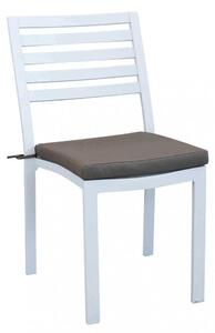 Sedia da Giardino Formentera con Cuscino 46x62x84 h cm in Alluminio Bianco