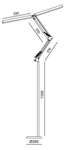 Brilagi - Lampada da terra LED flessibile dimmerabile VARIO LED/14W/230V 157 cm bianca