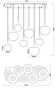Globo 15548-8HG - Lampadario sospeso su cavo MAXY 8xE27/40W/230V rame